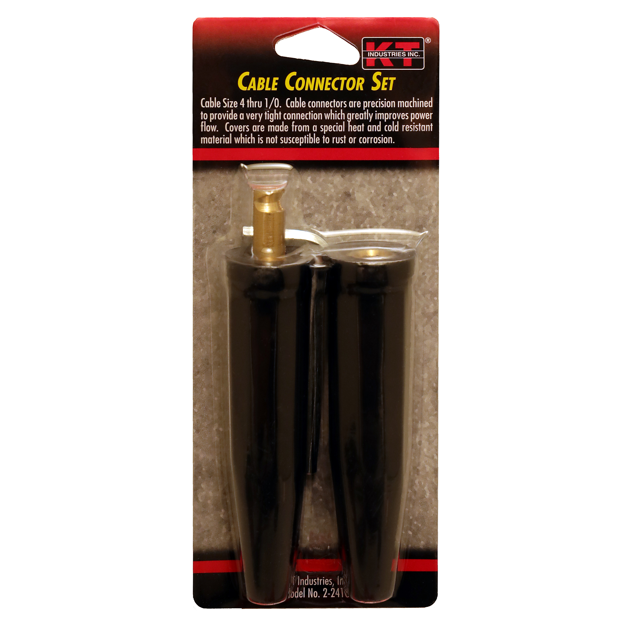 K-T Industries Cable Connector Set, No. 4–1/0, Black, Model# 2-2410